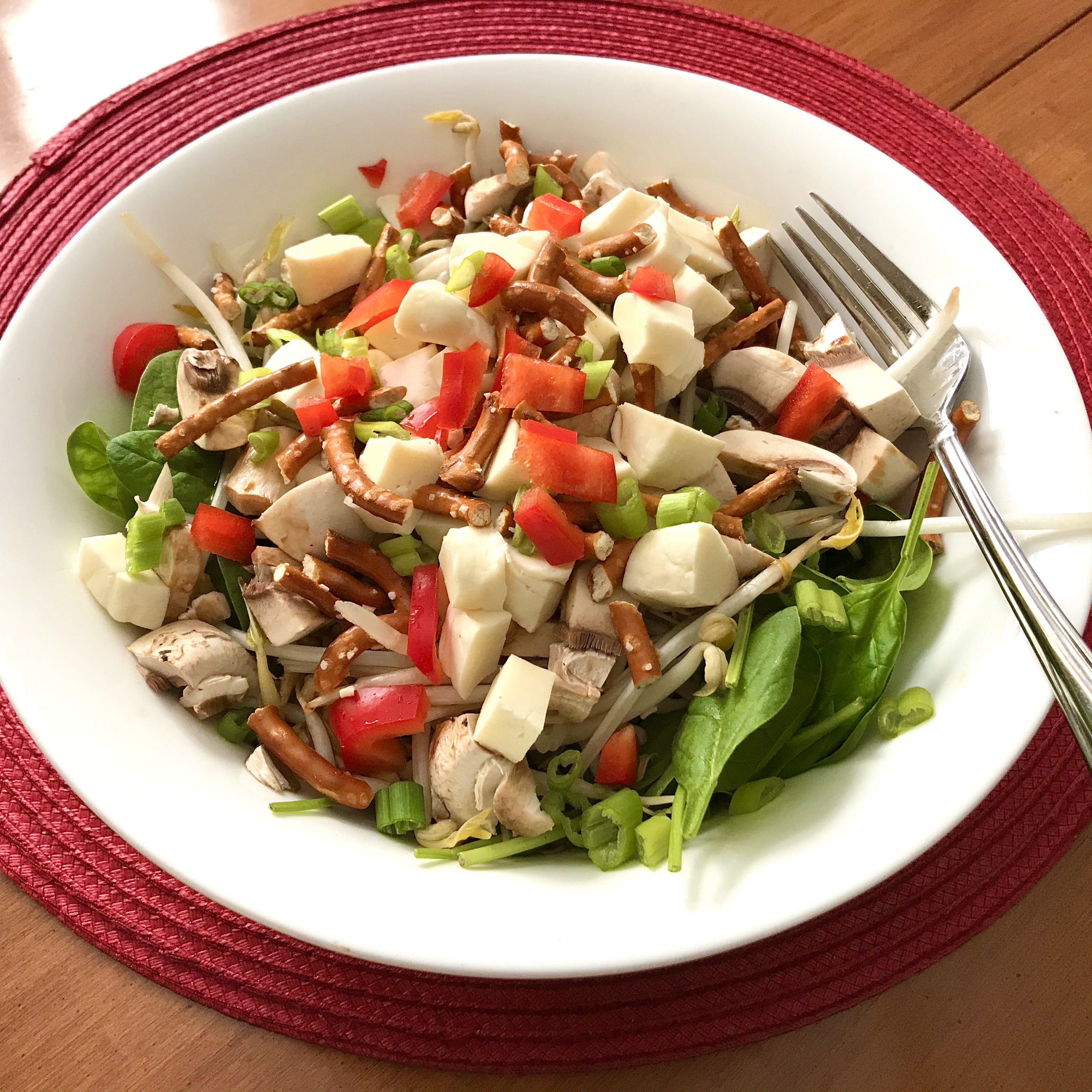 Salade amitié cheddar et bretzels