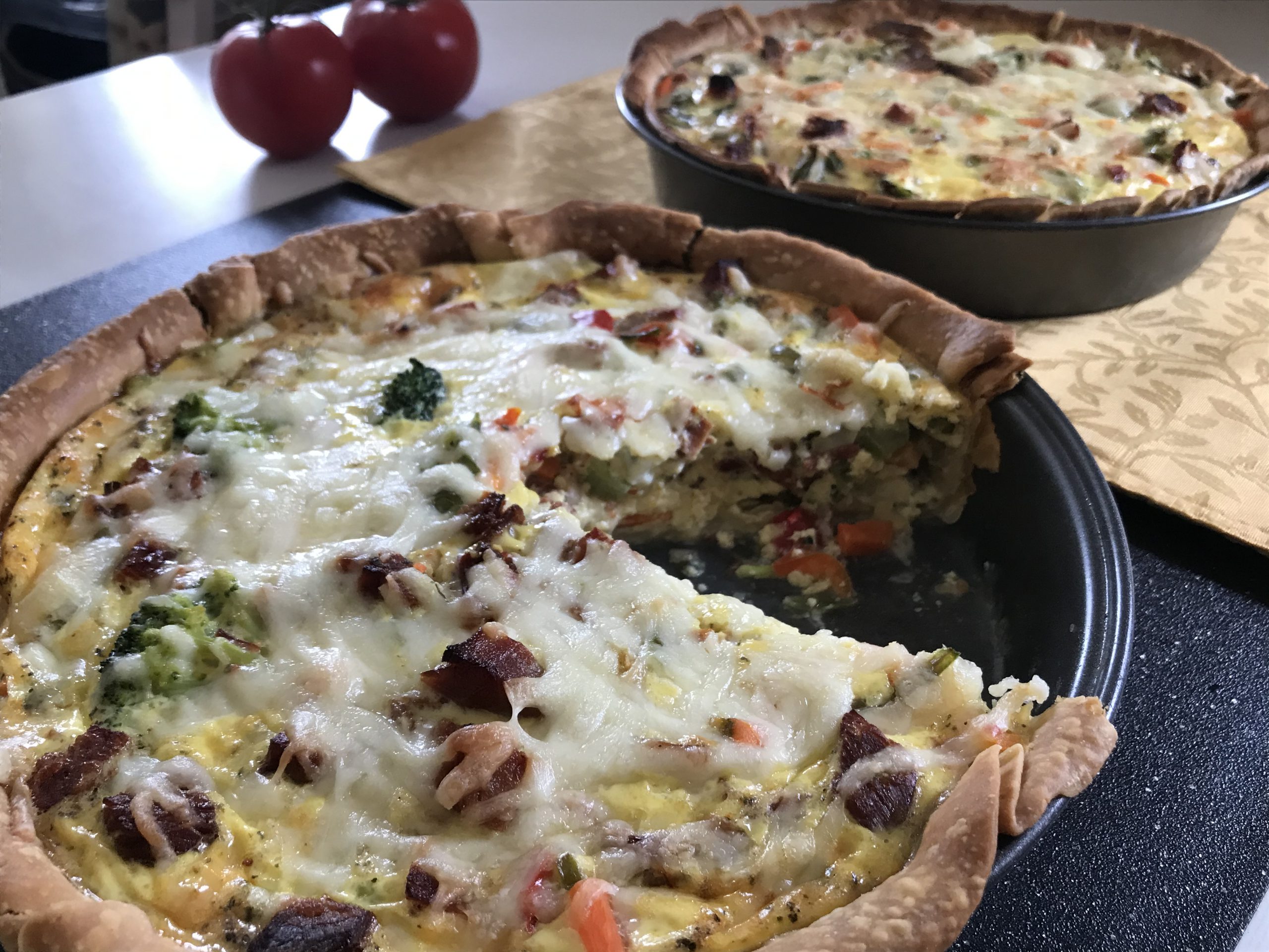 Quiches au jambon, légumes et Suisse St-Guillaume